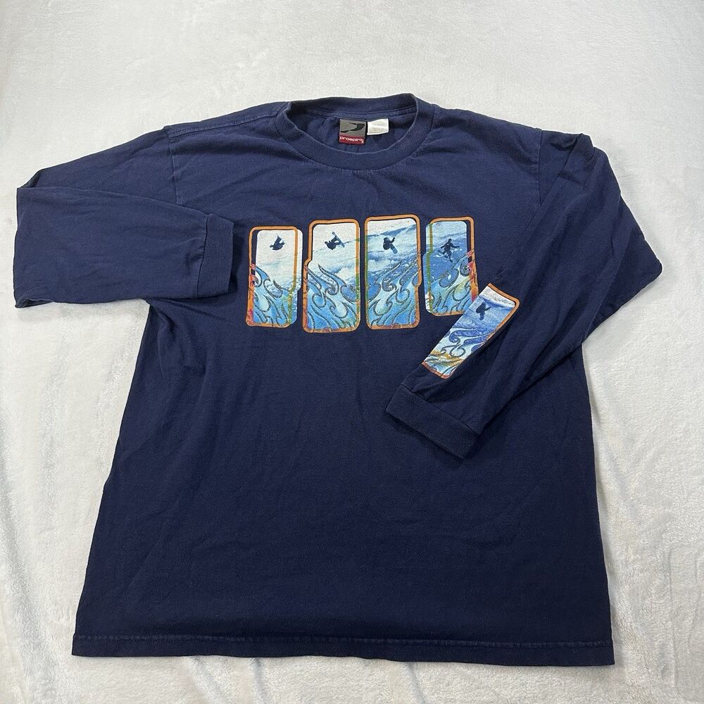 Pro Spirit Snowboard Ski Graphic Long Sleeve T Shirt Youth XL Men’s Medium